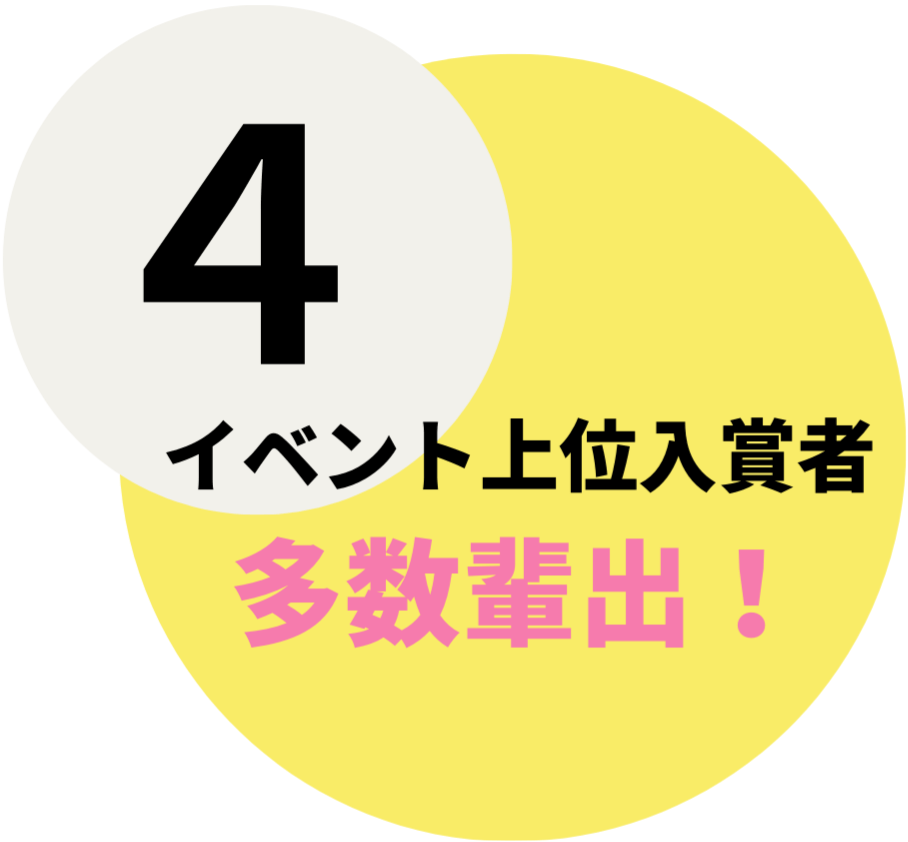 イベント上位入賞者多数輩出！